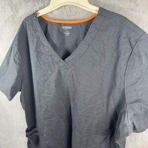 Scrubstar Mens Womens Black V-Neck Scrub Top 2XL Short Sleeve Pockets RN89343